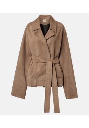 Khaite Alder belted suede jacket