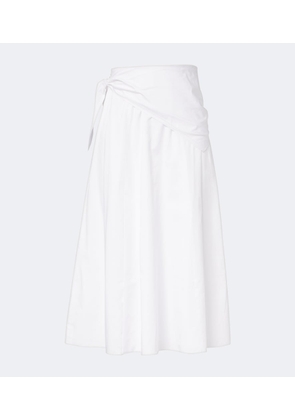 Vince Scarf-detail cotton poplin midi skirt