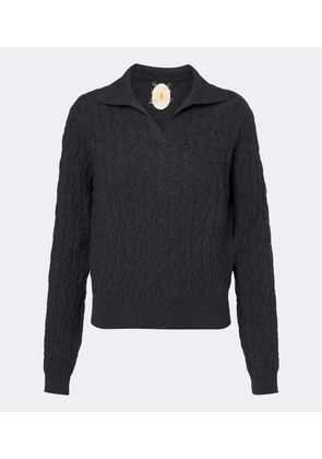 Jardin des Orangers Cable-knit cashmere polo sweater