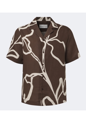Frescobol Carioca Printed linen bowling shirt