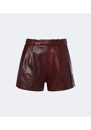 Arma High-rise leather shorts