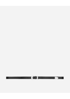 2cm Leather Belt Black