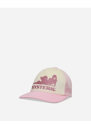 Black Cat Woman Mesh Cap Pink