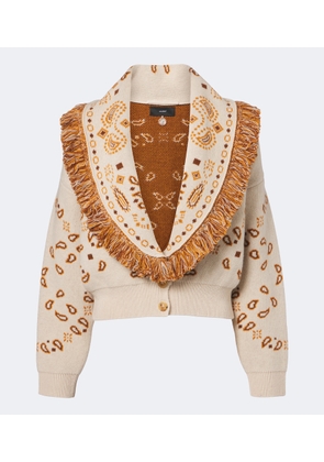 Alanui Bandana wool and cashmere cardigan