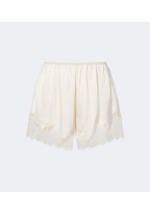 Citizens of Humanity Lace-trimmed satin shorts