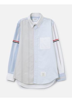 Funmix Shirt With Grosgrain Armbands In Pinstripe Oxford