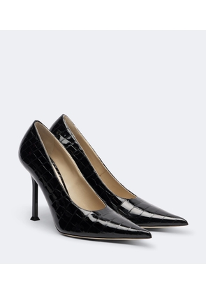 Christen Helix snake-effect leather pumps