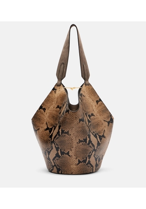 Khaite Lotus Small snake-effect leather tote bag