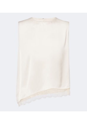 Vince Lace-trimmed satin top