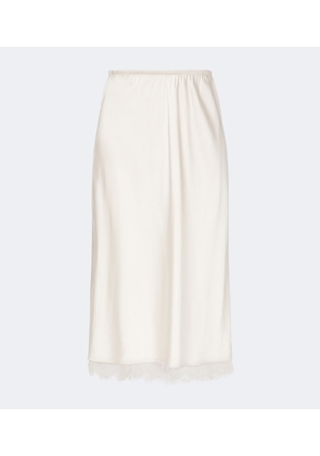 Vince Lace-trimmed satin midi skirt