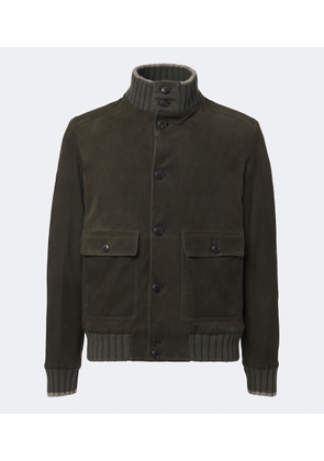 Fedeli Cashmere-trimmed suede jacket