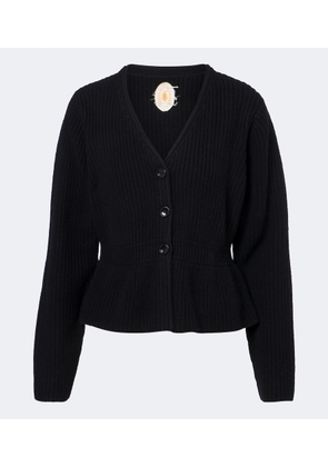 Jardin des Orangers Peplum wool and cashmere cardigan