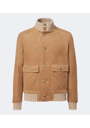 Fedeli Cashmere-trimmed suede jacket