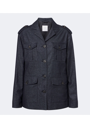 Eleventy Wool, cotton, and cashmere-blend jacket