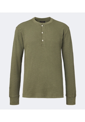 RRL Waffle-knit cotton Henley shirt