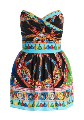 Dolce & Gabbana Printed Cotton Mini Dress - Moda Operandi