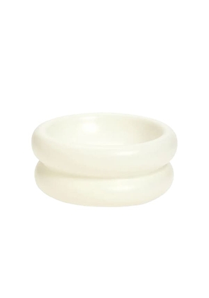 Catenary Home Elevated Halo Pet Bowl in White.