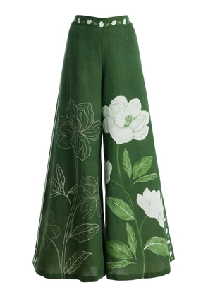 VERANDAH Magnolia Linen-Cotton Wide-Leg Pants - Moda Operandi