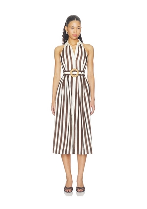 Cara Cara Quentin Midi Dress in Brown. Size 0. Also in 2, 4, 6, 8, 10, 12.