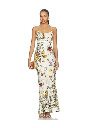 Alice + Olivia Montana Cowl Strapy Back Maxi Dress in Multi. Size 0. Also in 2, 4, 6, 8, 10.