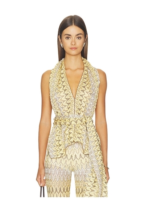 HANNE BLOCH Scarf Top in Yellow.