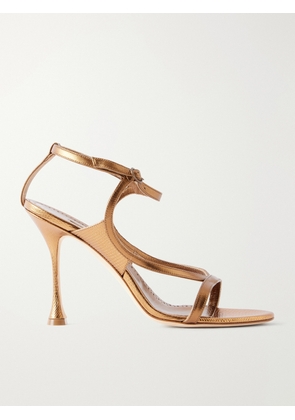 Manolo Blahnik - Tibula 105 Metallic Leather Sandals - IT36,IT36.5,IT37,IT37.5,IT38,IT38.5,IT39,IT39.5,IT40,IT40.5,IT41,IT41.5,IT42