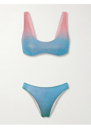 Oséree - Lumière Metallic Lurex Bikini - Blue - small,medium,large