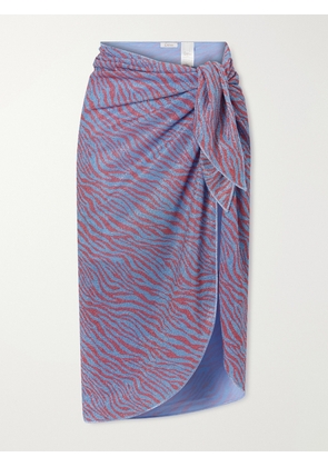 Oséree - Animalier Metallic Lurex Coverup - Blue - S/M,M/L