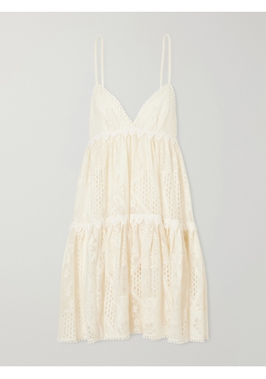 La DoubleJ - Nympth Cotton-blend Lace Mini Dress - White - xx small,x small,small,medium,large,x large,xx large
