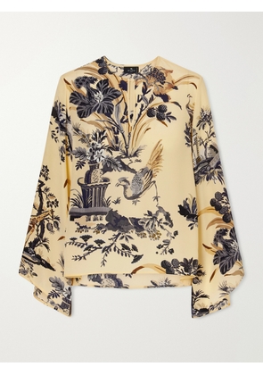 Etro - Floral-printed Silk Crepe De Chine Blouse - Neutrals - IT36,IT38,IT40,IT42,IT44,IT46,IT48,IT50