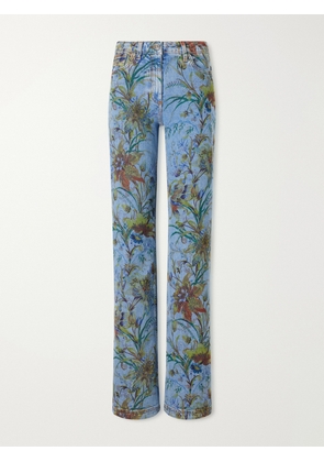 Etro - Floral-print Straight-leg Jeans - Blue - 25,26,27,28,29,30,31,32,33