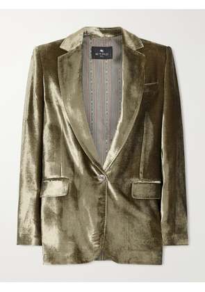 Etro - Velvet Blazer - Green - IT36,IT38,IT40,IT42,IT44,IT46,IT48,IT50