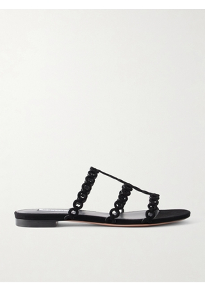 Aquazzura - Infinity Chain Perforated Suede Flats - Black - IT35,IT36,IT36.5,IT37,IT37.5,IT38,IT38.5,IT39,IT39.5,IT40,IT40.5,IT41,IT41.5,IT42