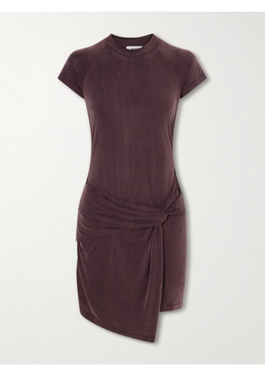 AGOLDE - Draped Stretch-satin Mini Dress - Burgundy - x small,small,medium,large,x large