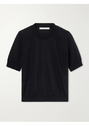 Cecilie Bahnsen - Cbfillo Embroidered Knitted Ramie Blouse - Black - small,medium,large
