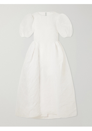 Cecilie Bahnsen - Crinkled Papillon Matelassé Midi Dress - White - UK 6,UK 8,UK 10,UK 12,UK 14
