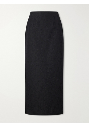 Cecilie Bahnsen - Cbuka Cotton-blend Matelassé Midi Skirt - Black - UK 4,UK 6,UK 8,UK 10,UK 12,UK 14,UK 16