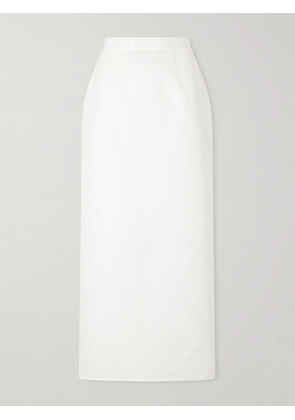 Cecilie Bahnsen - Cbuka Cotton-blend Matelassé Midi Skirt - White - UK 4,UK 6,UK 8,UK 10,UK 12,UK 14