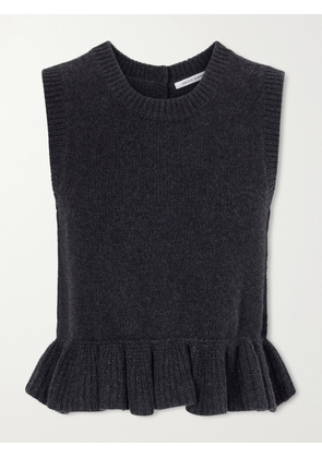 Cecilie Bahnsen - Ruffled Cashmere And Wool-blend Sweater Vest - Gray - small,medium,large