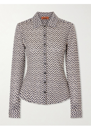Missoni - Embellished Crochet-knit Cardigan - Blue - IT36,IT38,IT40,IT42,IT44,IT46,IT48