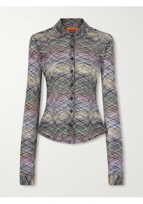 Missoni - Embellished Crochet-knit Cardigan - Purple - IT36,IT38,IT40,IT42,IT44,IT46,IT48