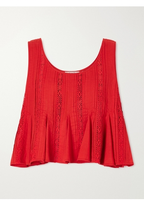 Sea - Pippa Embroidered Cotton Tank - xx small,x small,small,medium,large,x large