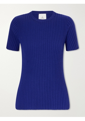 The Elder Statesman - Superlight Ellie Ribbed Cashmere Knitted Sweater - Blue - x small,small,medium,large