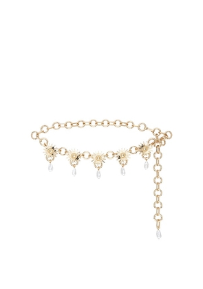 Lele Sadoughi Soleil Chain Belt in Metallic Gold.