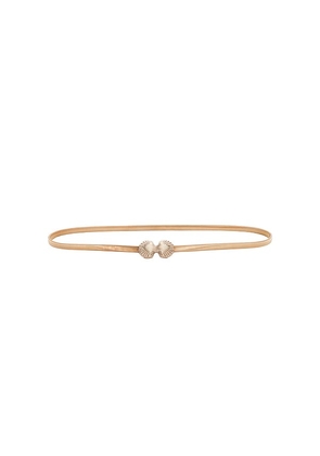 Lele Sadoughi Sea Shell Stretch Chain Belt in Metallic Gold.