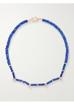 Martha Calvo - Lapis Lazuli And Crystals Beaded Necklace - Blue - One size