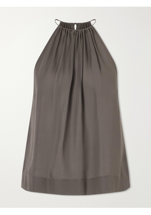 Nili Lotan - Nikki Silk Halterneck Tank - Gray - x small,small,medium,large,x large