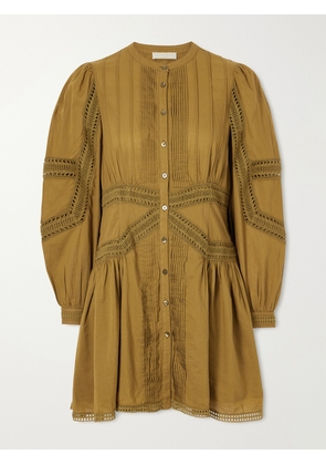 Ulla Johnson - Elysia Broderie Anglaise Cotton Mini Dress - Green - US00,US0,US2,US4,US6,US8,US10,US12