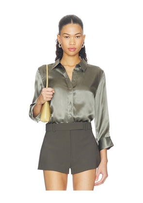 L'AGENCE Dani 3/4 Sleeve Blouse in Olive. Size XXS. Also in XS, S, M, L, XL.