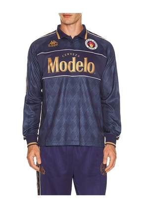 Kappa x Modelo Authentic Fantay Long Sleeve Jersey in Navy. Size S. Also in M, L, XL/1X.
